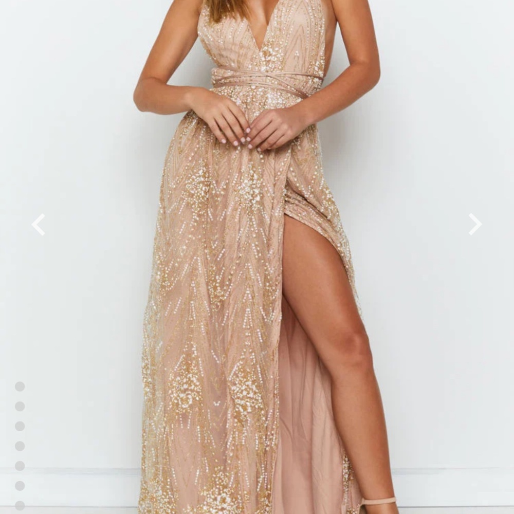 Prom Dress Gold - Picture 2 of 9
